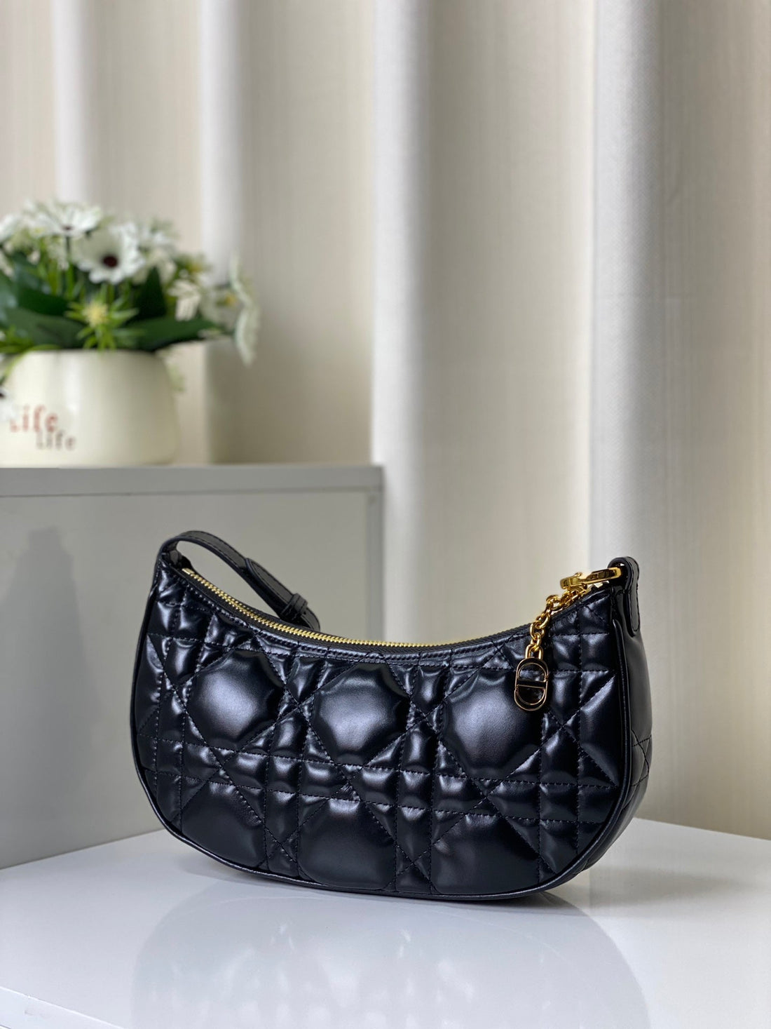 CD Lounge 26 Bag In Black Lambskin