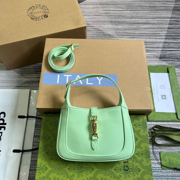 GG Jackie Mini 19 Shoulder Bag In Light Green Calfskin