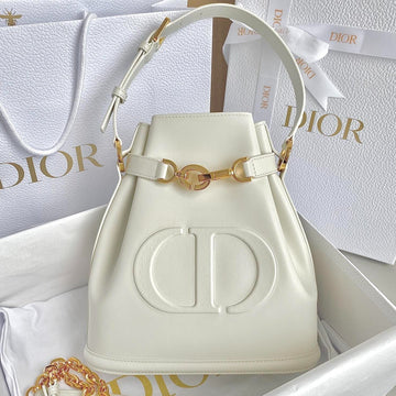 Medium C'est 24 In White CD-Embossed Calfskin