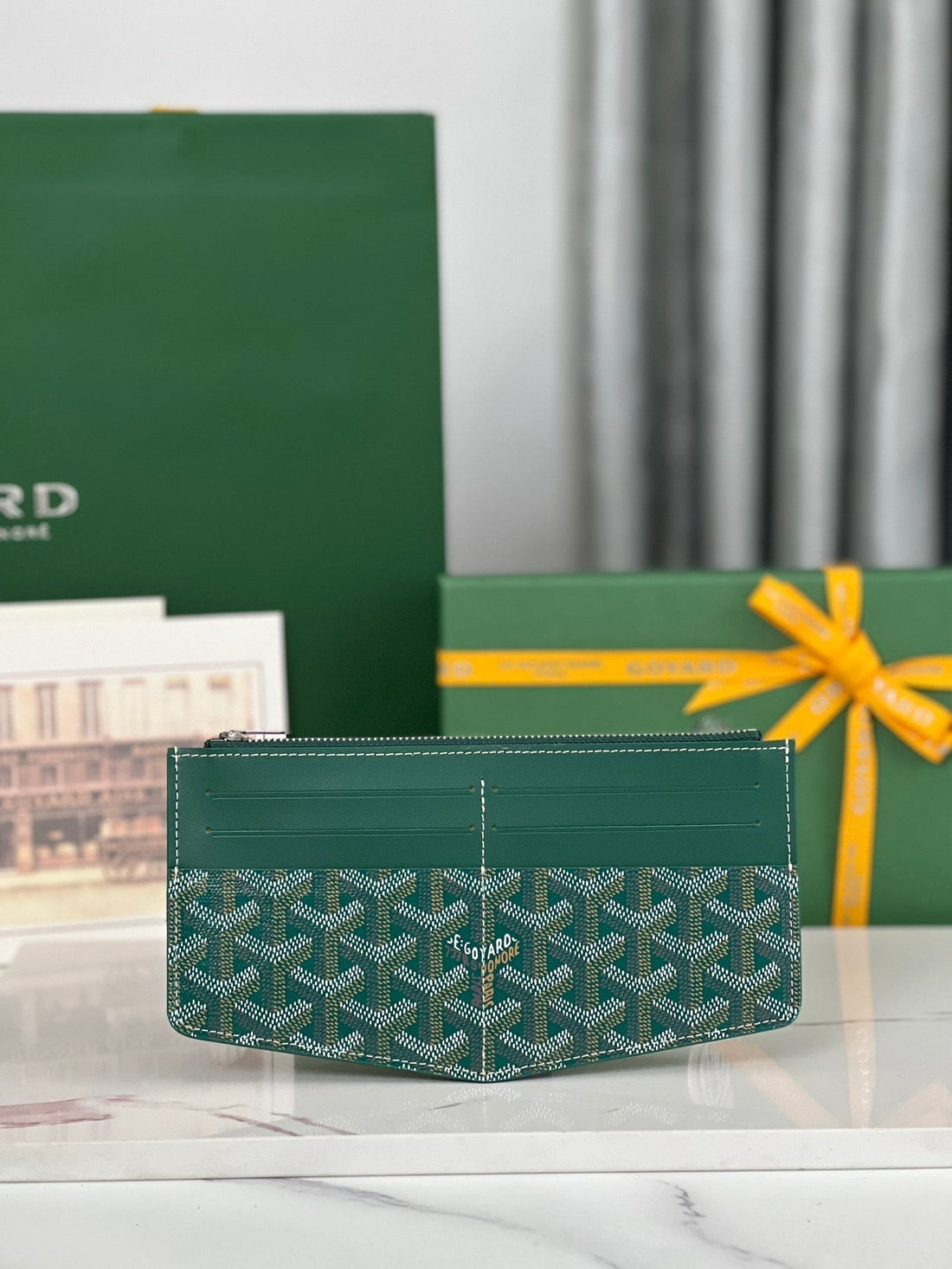 Insert Louise 21 In Green Goyardine Canvas