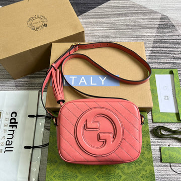GG Blondie Small 21 Shoulder Bag In Dark Pink Calfskin