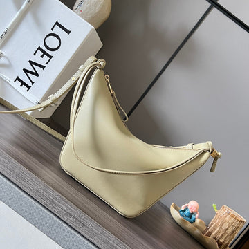 Loe Luna Hobo 28 Bag In Beige Cream Calfskin