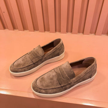 Lp Retro Summer Walk Loafers Caramel Suede