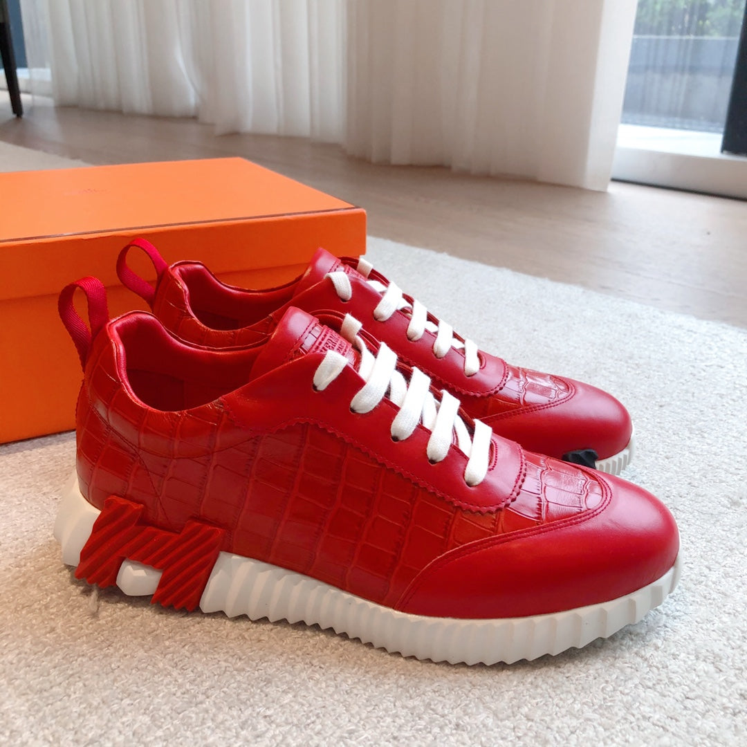 Hm Bouncing Sneakers Red Embossed Sheepskin 705795