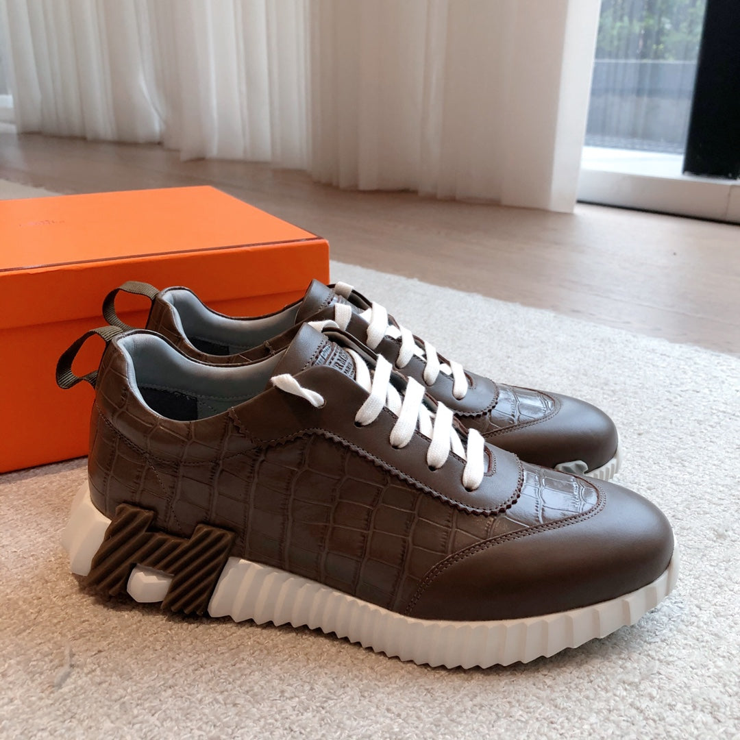Hm Bouncing Sneakers Chocolate Embossed Sheepskin 705796