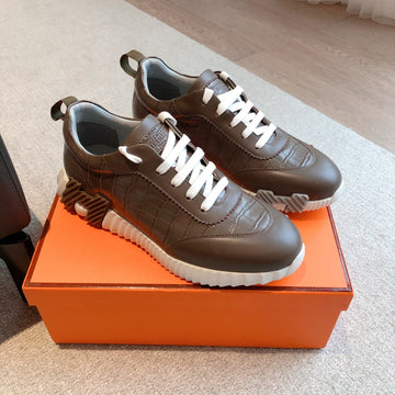 Hm Bouncing Sneakers Chocolate Embossed Sheepskin 705796