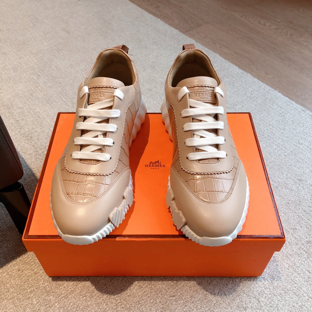 Hm Bouncing Sneakers Beige Embossed Sheepskin 705801