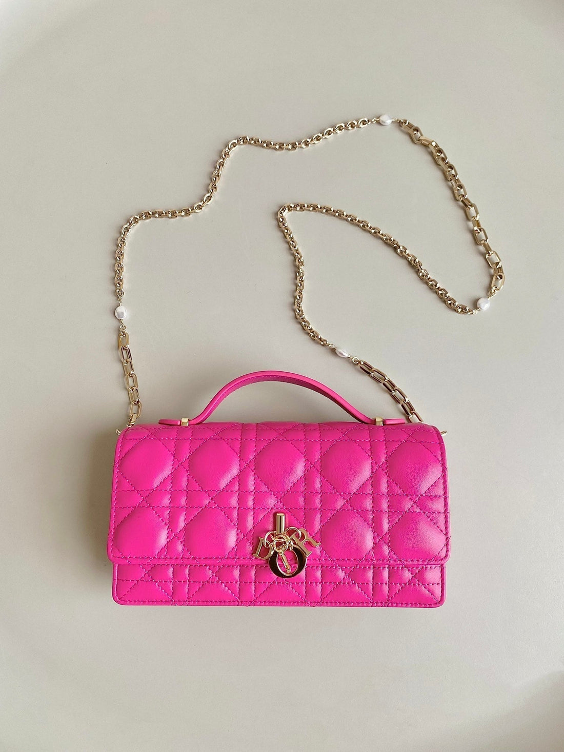 Lady 21 Chain Bag In Hot Pink Lambskin
