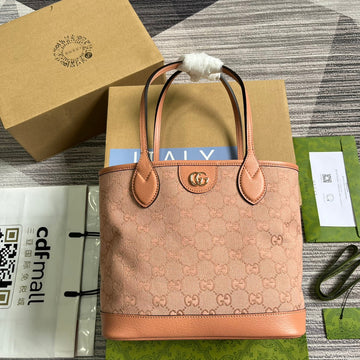 GG Ophidia Small 25 Tote Bag In Light Pink Canvas