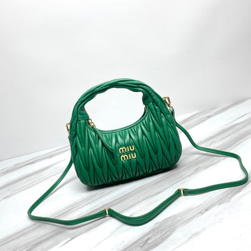 Miuwander Hobo 23 Green Matelasse Leather