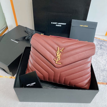 Loulou Medium 32 Rough Legion Quilted Leather Gold Hardware