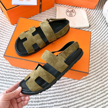 Hm Genius Sandal Moss Green Brown Suede 963540