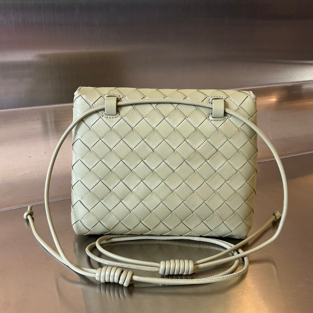 Bv Mini Crossbody Bag 19CM Light Green Calfskin Ghw