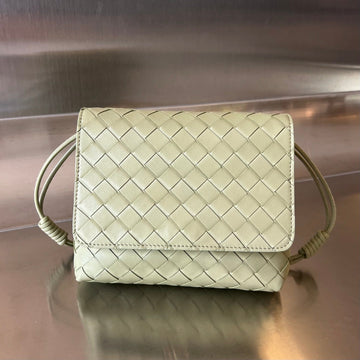 Bv Mini Crossbody Bag 19CM Light Green Calfskin Ghw