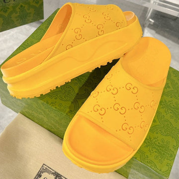 Gc 25 50MM Monogram Slide Sandal Yellow Cowhide 292391