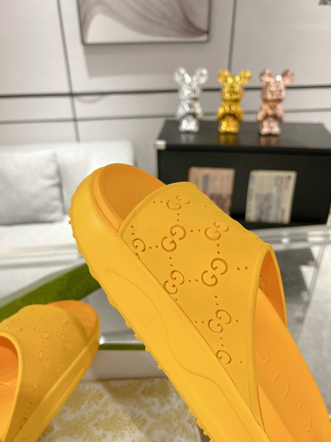 Gc 25 50MM Monogram Slide Sandal Yellow Cowhide 292391