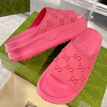 Gc 25 50MM Monogram Slide Sandal Pink Cowhide 292396