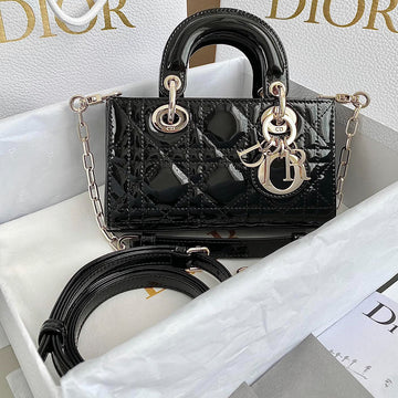 Mini D-Joy Bag 17 In Black Lambskin