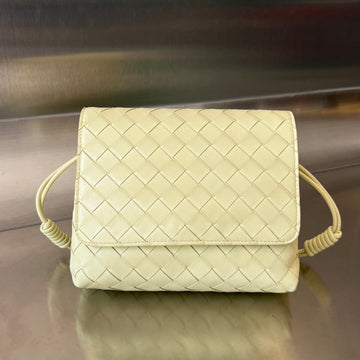 Bv Mini Crossbody Bag 19CM Light Yellow Calfskin Ghw