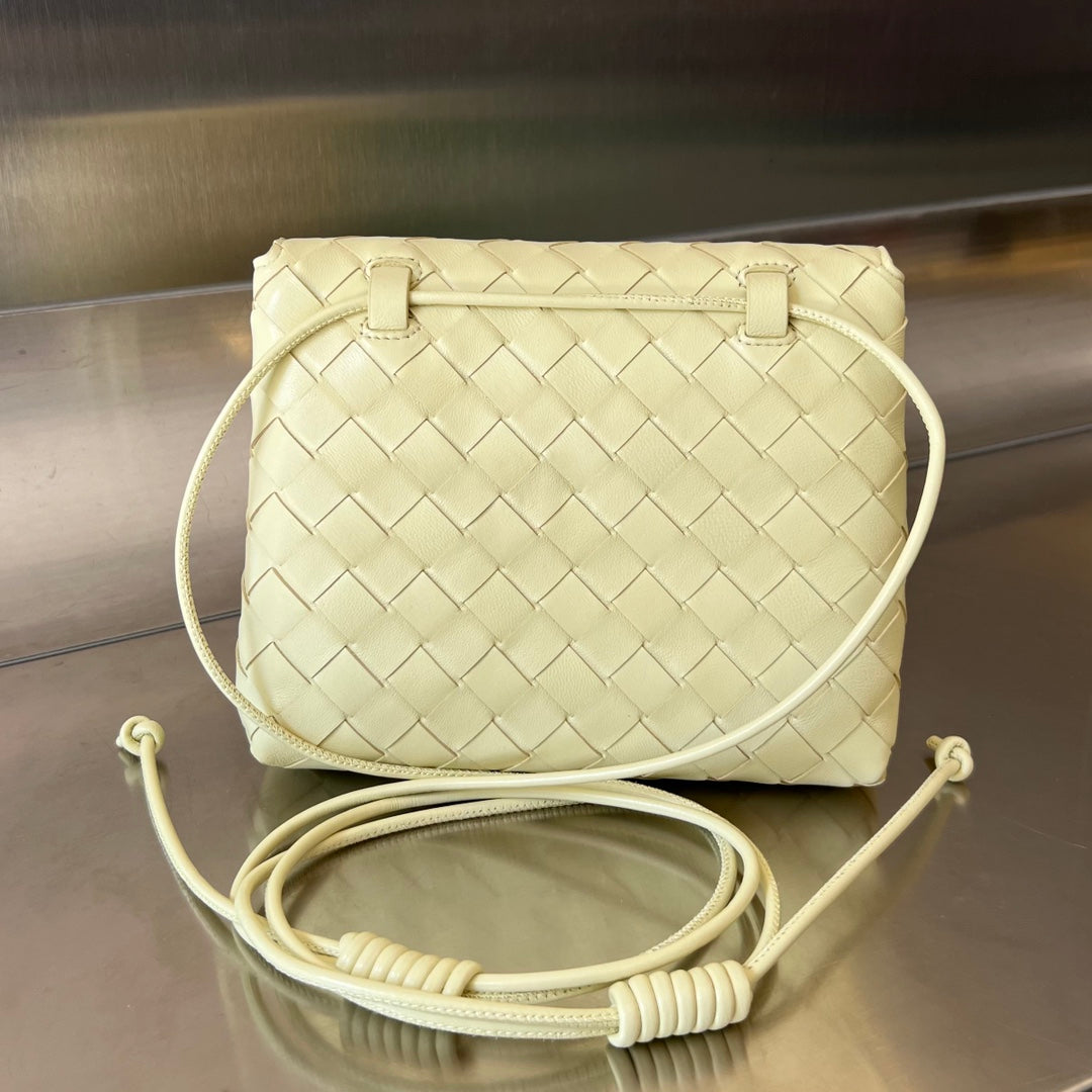 Bv Mini Crossbody Bag 19CM Light Yellow Calfskin Ghw