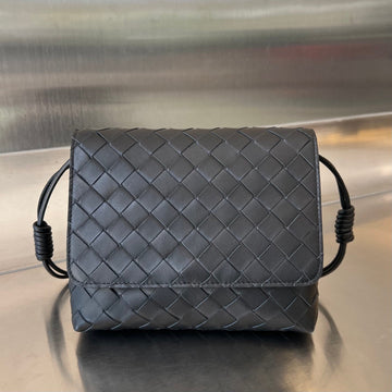 Bv Mini Crossbody Bag 19CM Black Calfskin Ghw