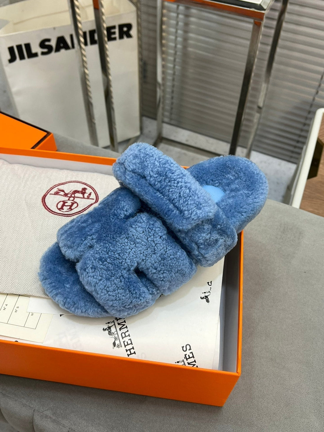 Hm Chypre Sandal Blue Fleece Wool 953867