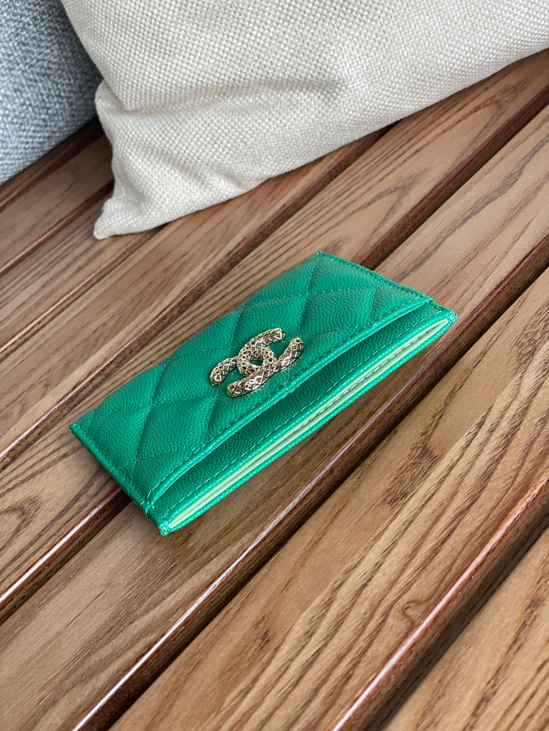 CC Card Holder 10CM Dark Green Caviar