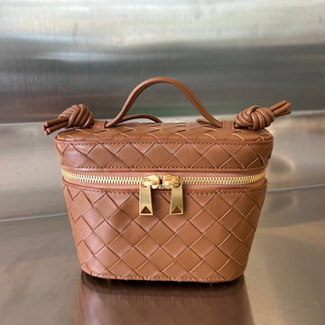 Mini Vanity Case 18 In Cinnamon Brown Lambskin