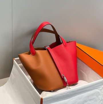 HM Picotin Lock 22 Orange And Red Togo Leather