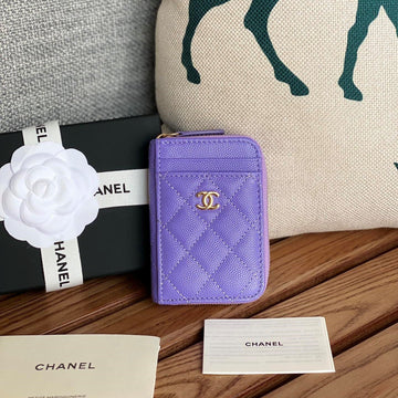 CC 22A Zippy Coin Purse Purple Caviar Ghw 223900