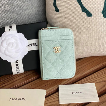 CC 22A Zippy Coin Purse Light Blue Caviar Ghw 223904