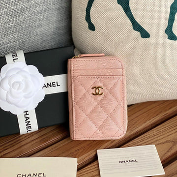 CC 22A Zippy Coin Purse Light Pink Caviar Ghw 223906