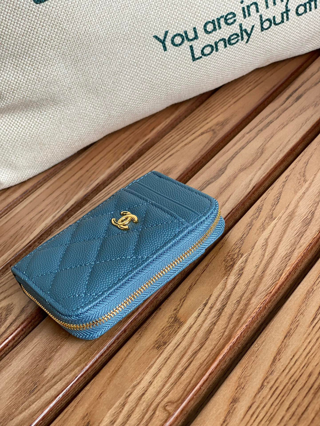 CC 22A Zippy Coin Purse Blue Caviar Ghw 223908