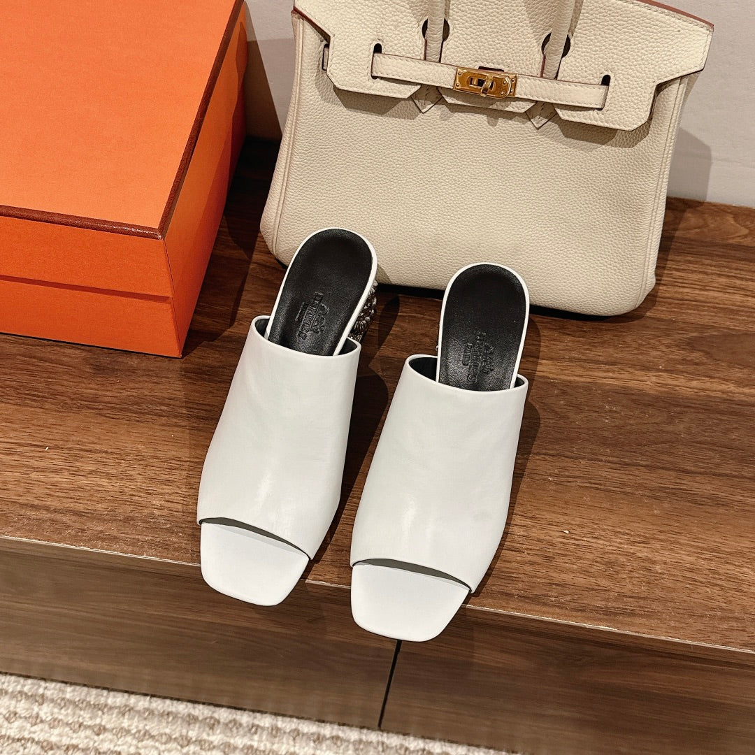 Hm Glam 60 White Black Calfskin