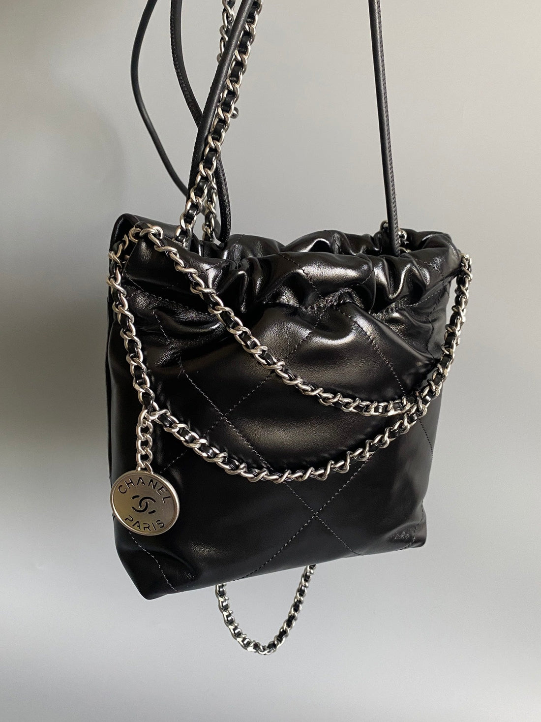 CC Hobo Mini 20CM Black Lambskin Shw