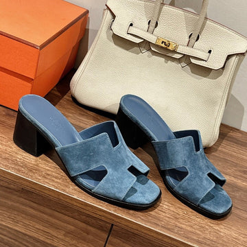 Helia 60 Cerulean Suede Calfskin