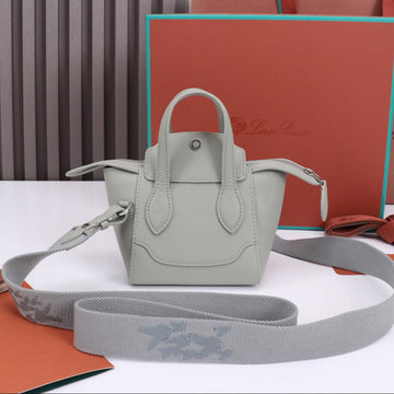 Nano Smile Bag 18 In Harbor Gray Calfskin