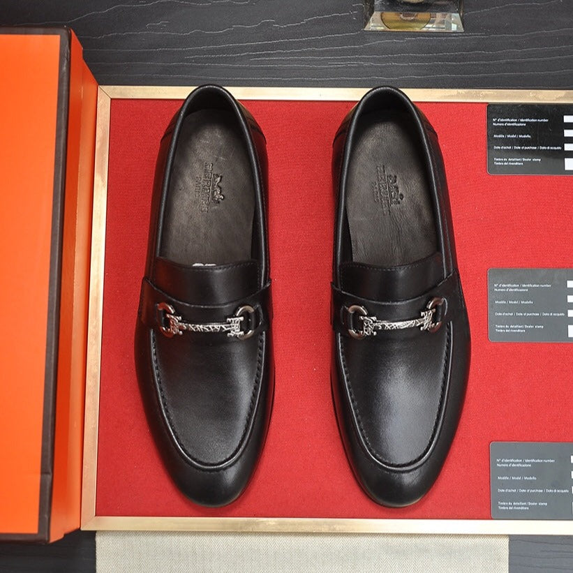 Hm Horsebit Loafer Black Calfskin
