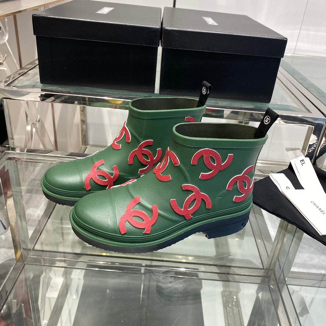 CC Rainboots Green With Embossed Logo Rubber 204072