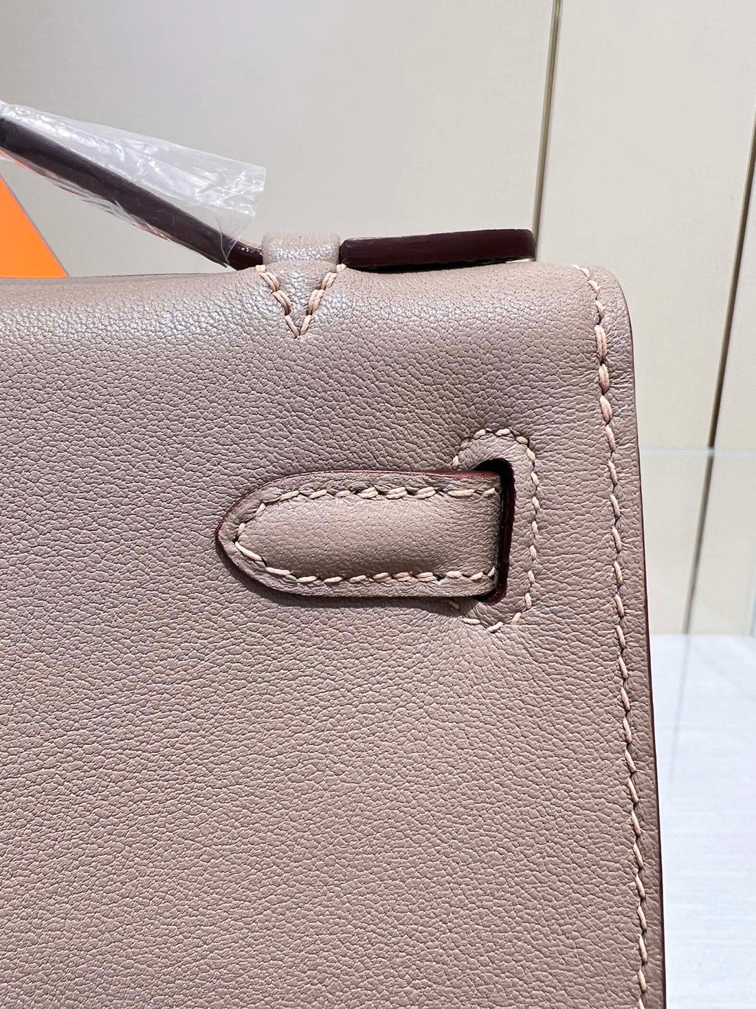 HM Kelly Pochette 22CM Gris Asphalt Swift Silver Hardware