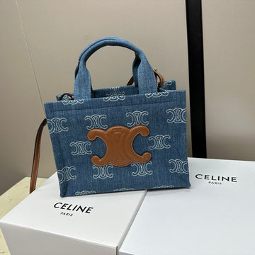 Small Cabas Thais Blue Denim 25