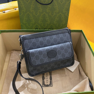GG Small 21 Crossbody Bag With Tag In Black Canvas