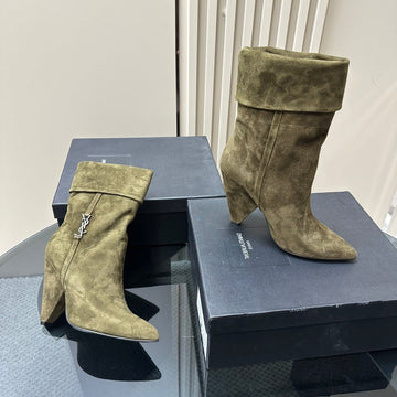 Sl Niki Booties Olive Suede