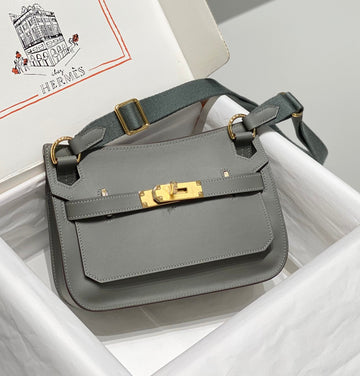 Kelly 23CM Jypsiere Grey Leather Crossbody Bag Ghw