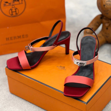 Hm Glamour 75 Red Silk Fabric Black Calfskin