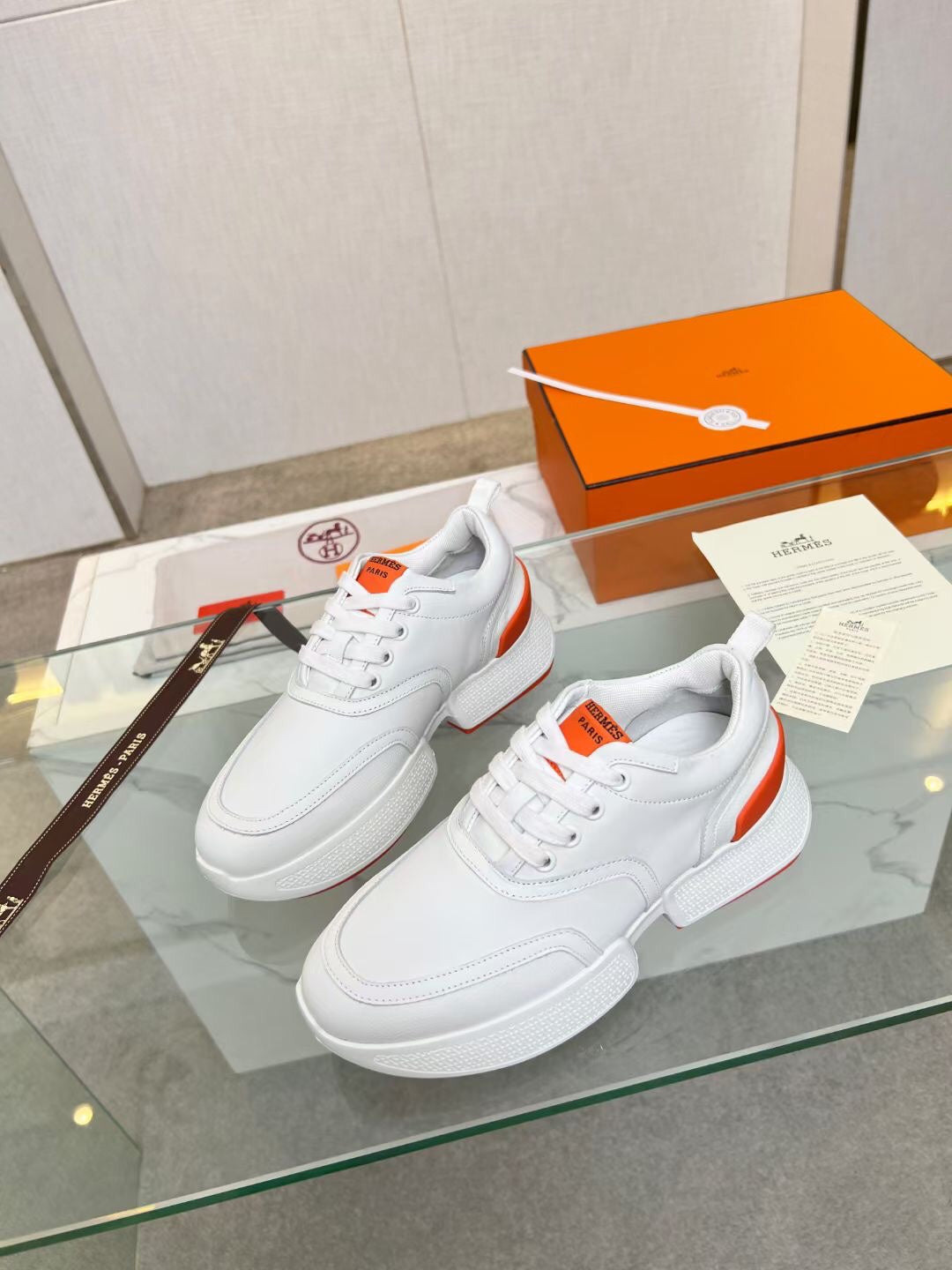 Giga Sneaker Orange Mix White Calfskin