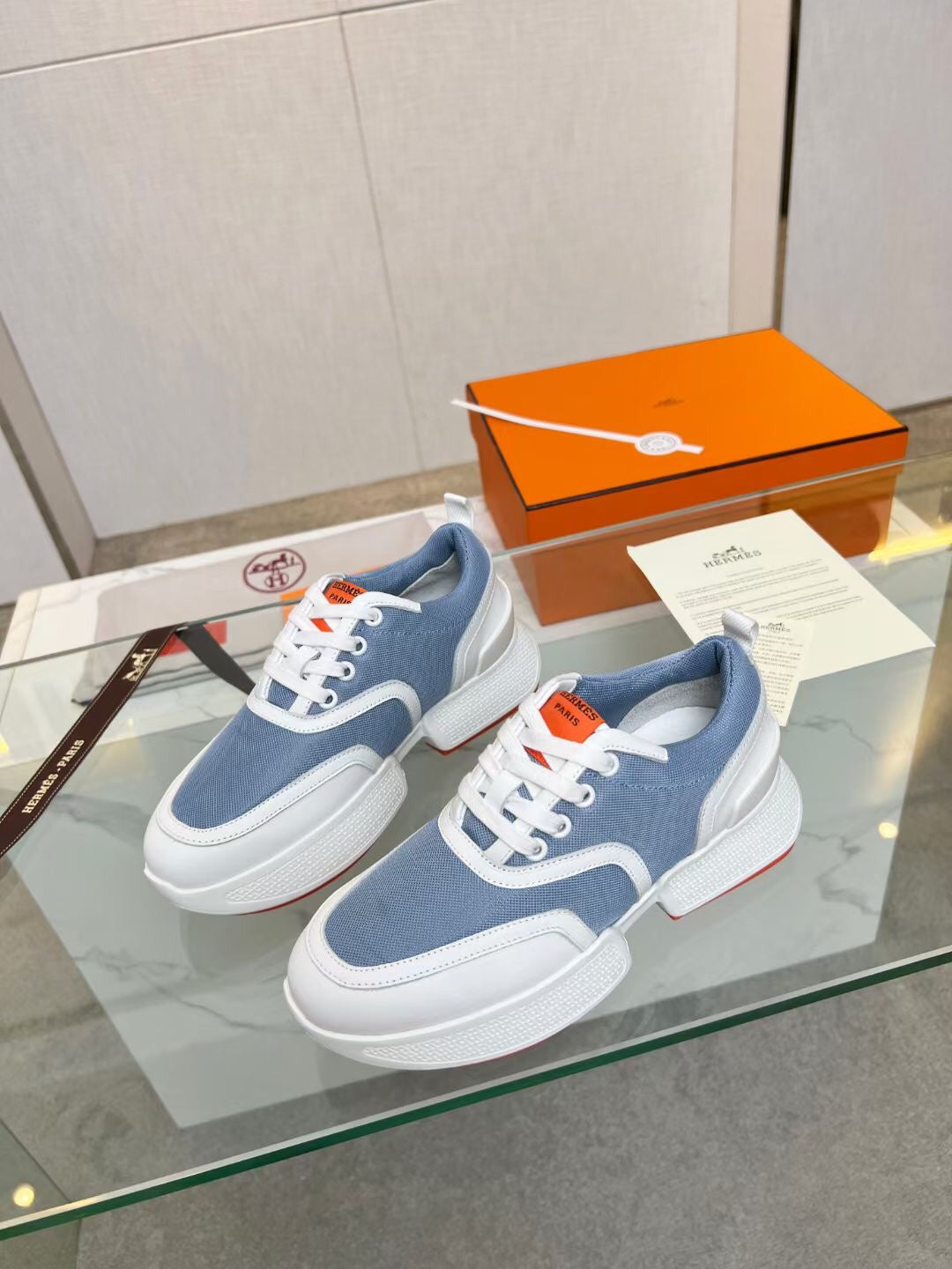 Giga Sneaker Sky Mix White Calfskin