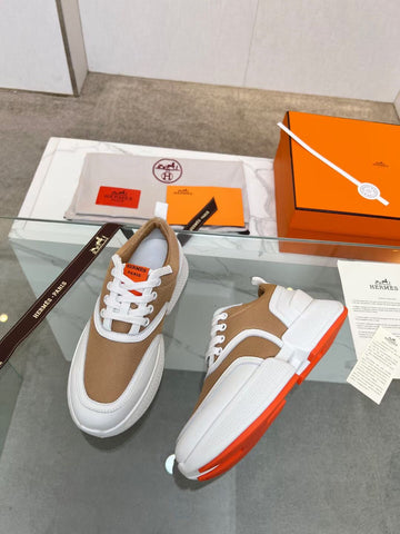 Hm Giga 50 Sneaker Salmon Canvas White Goatskin Orange