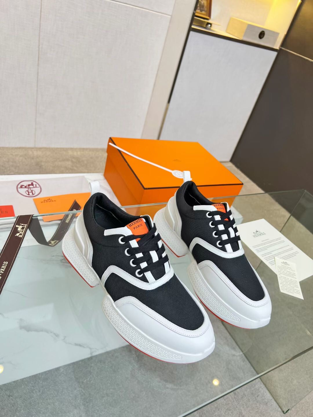 Giga Sneaker Black Mix White Calfskin