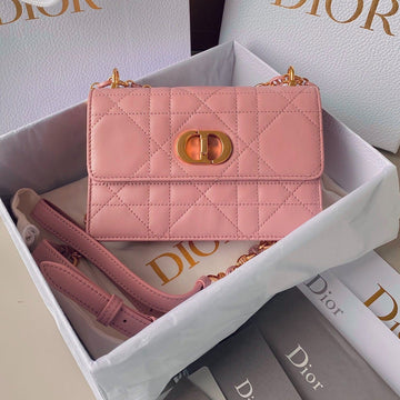 Miss Caro 17 Chain Bag In Hot Pink Lambskin